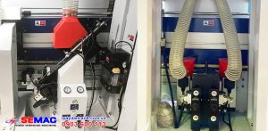Cụm phay - cụm cắt đầu đuôi máy dán cạnh cửa đi