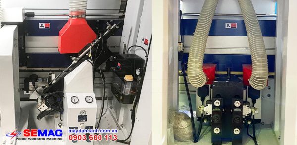 Cụm phay - cụm cắt đầu đuôi máy dán cạnh cửa đi