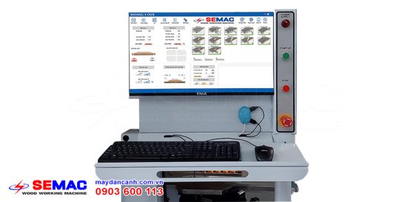 Giao diện điều khiển máy dán cạnh cửa đi