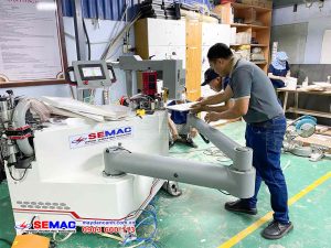 Máy dán cạnh cong tải nặng 2 nồi keo | SEMAC